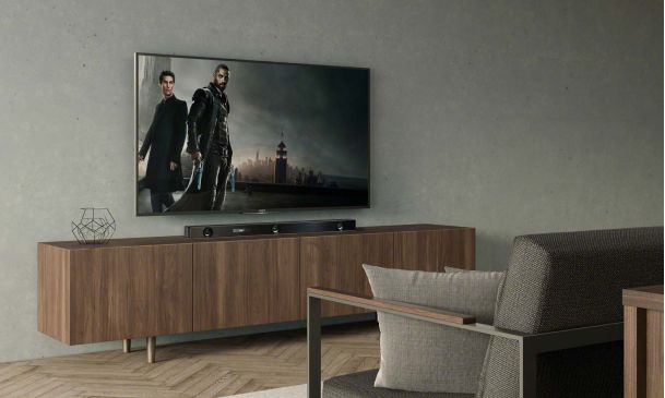 Sony media room with grey walls