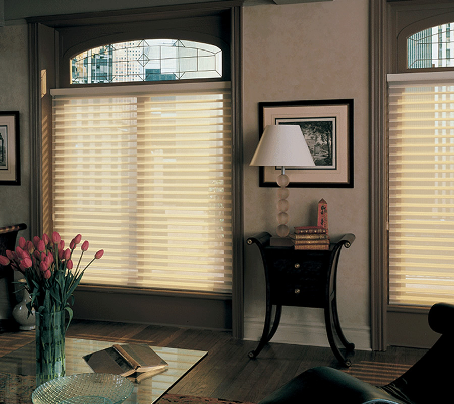 Horizontal sheer shades from Crestron